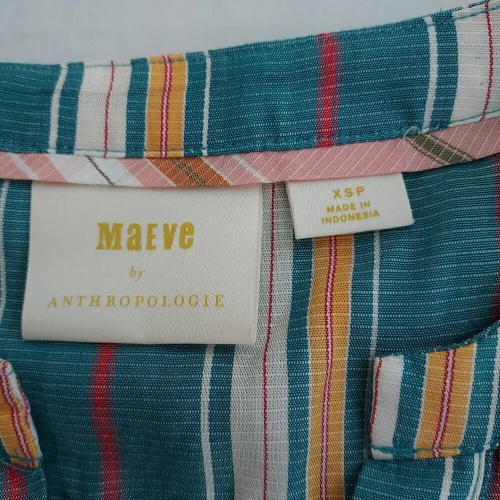 Anthropologie Maeve Byron Peasant Balloon Sleeve Top Size XS